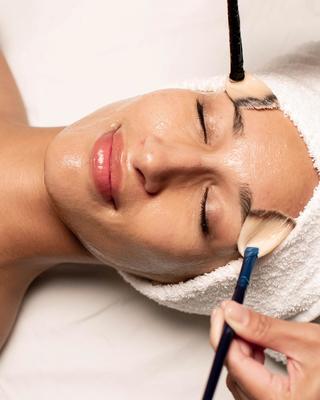 Woman receiving a spa service