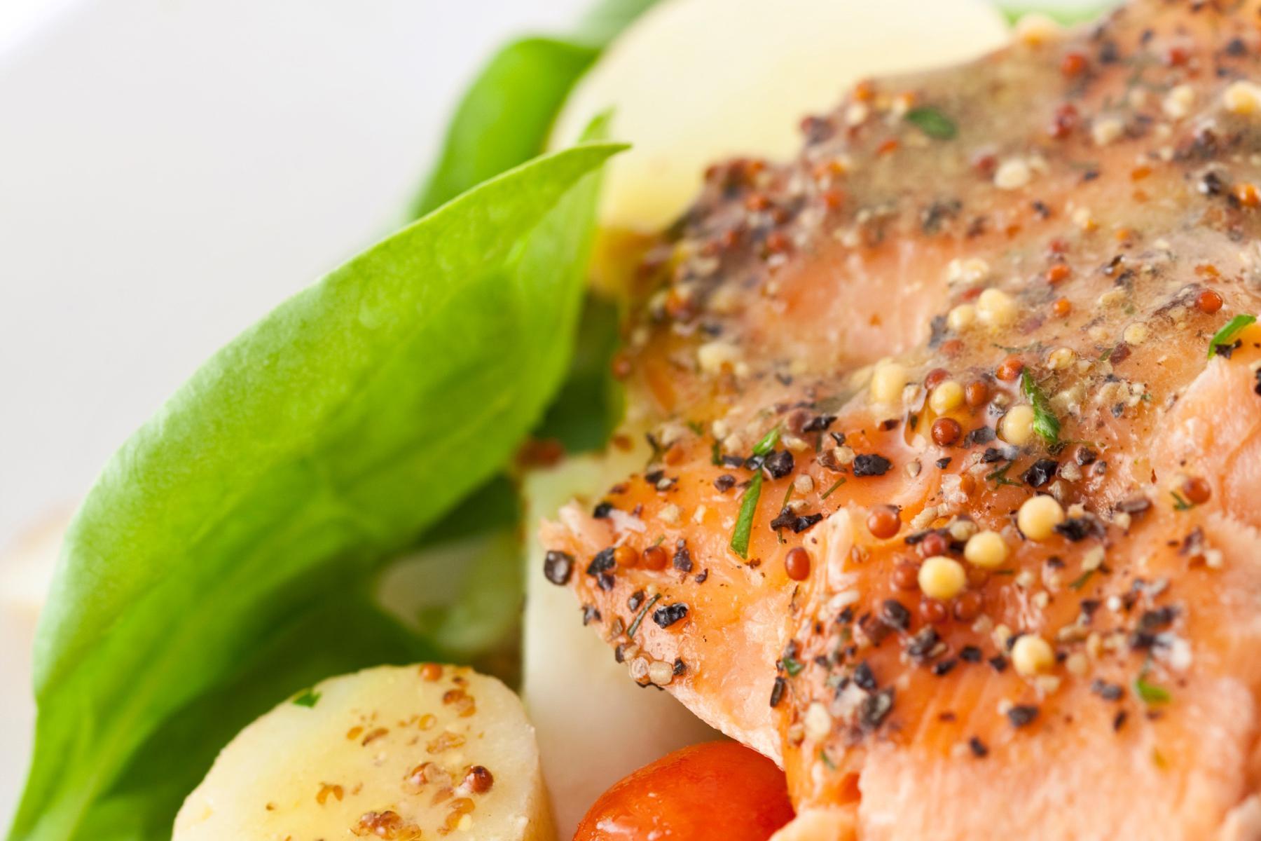 Roasted Salmon Salad with Honey Mustard Vinaigrette Read & Be Well