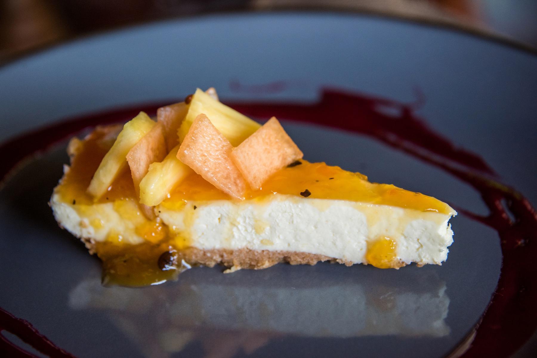 Vanilla Cheesecake with Tropical Fruit Compote Read & Be Well